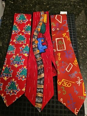 Lot Of 3 Vintage Save The Children Ties Children of the World 100% Silk
